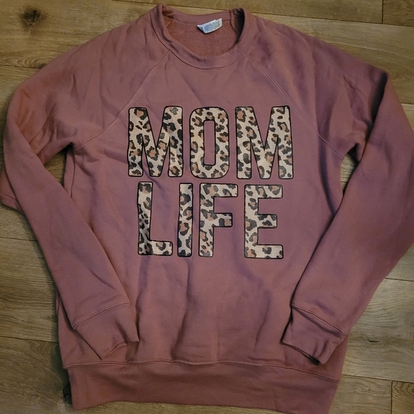Leopard mom life mauve crew sweatshirt - Picture 1 of 1